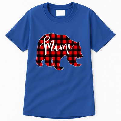 Mimi Bear Red Plaid Matching Family Christmas Eve Buffalo Cool Gift Tall T-Shirt