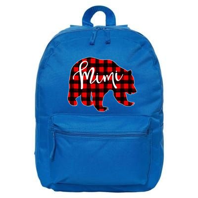 Mimi Bear Red Plaid Matching Family Christmas Eve Buffalo Cool Gift 16 in Basic Backpack