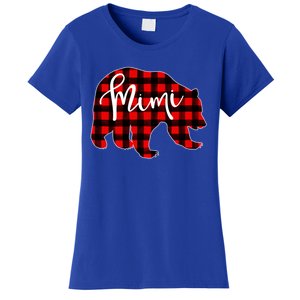 Mimi Bear Red Plaid Matching Family Christmas Eve Buffalo Cool Gift Women's T-Shirt