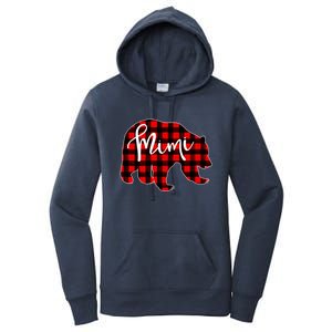 Mimi Bear Red Plaid Matching Family Christmas Eve Buffalo Cool Gift Women's Pullover Hoodie