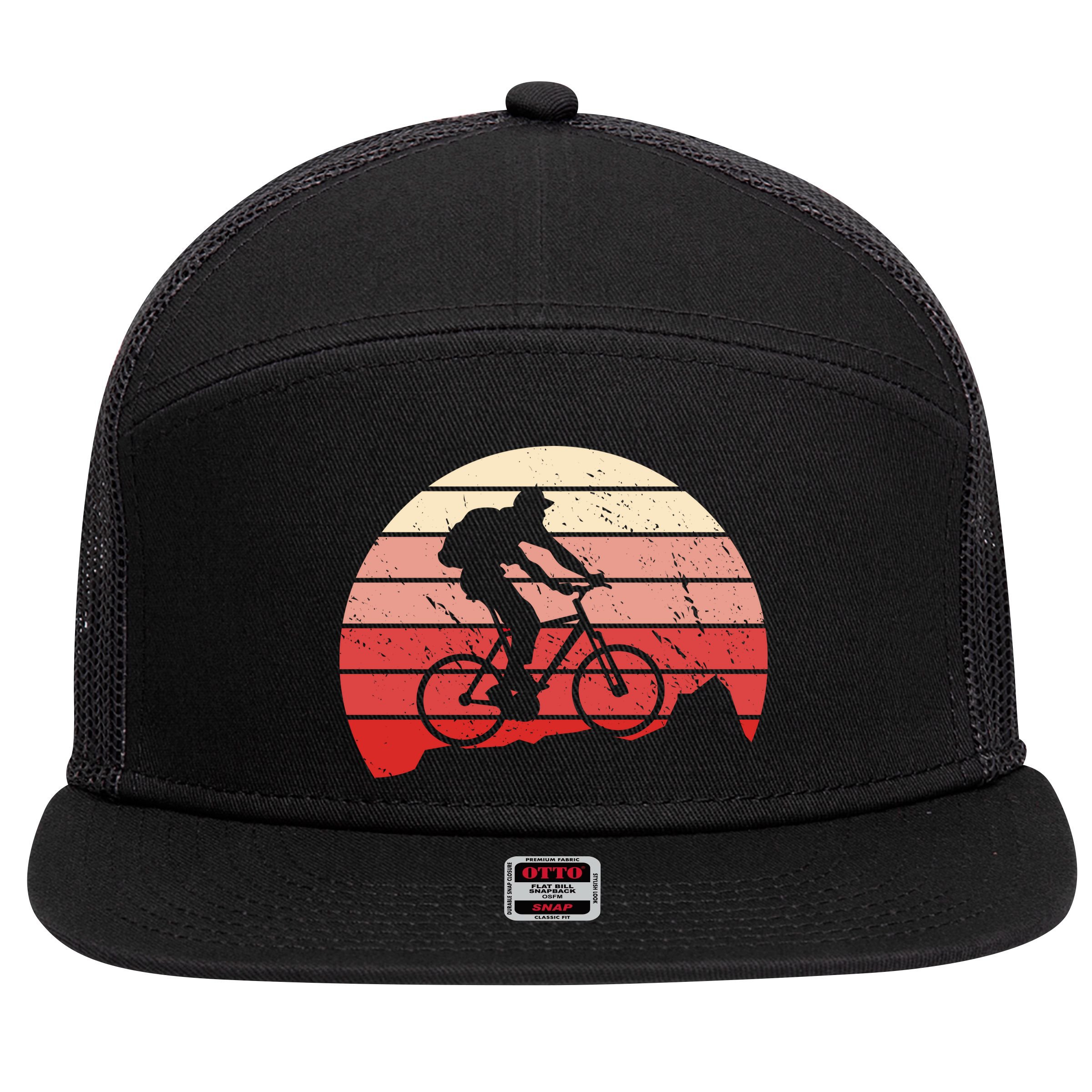 Mountain Bike Retro 7 Panel Mesh Trucker Snapback Hat