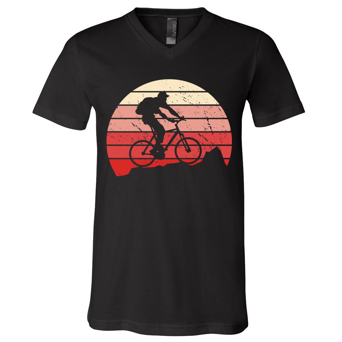 Mountain Bike Retro V-Neck T-Shirt