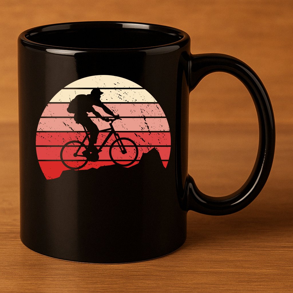 Mountain Bike Retro 11oz C Handle Ceramic Mug