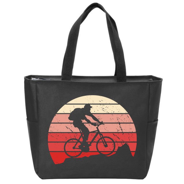 Mountain Bike Retro Zip Tote Bag