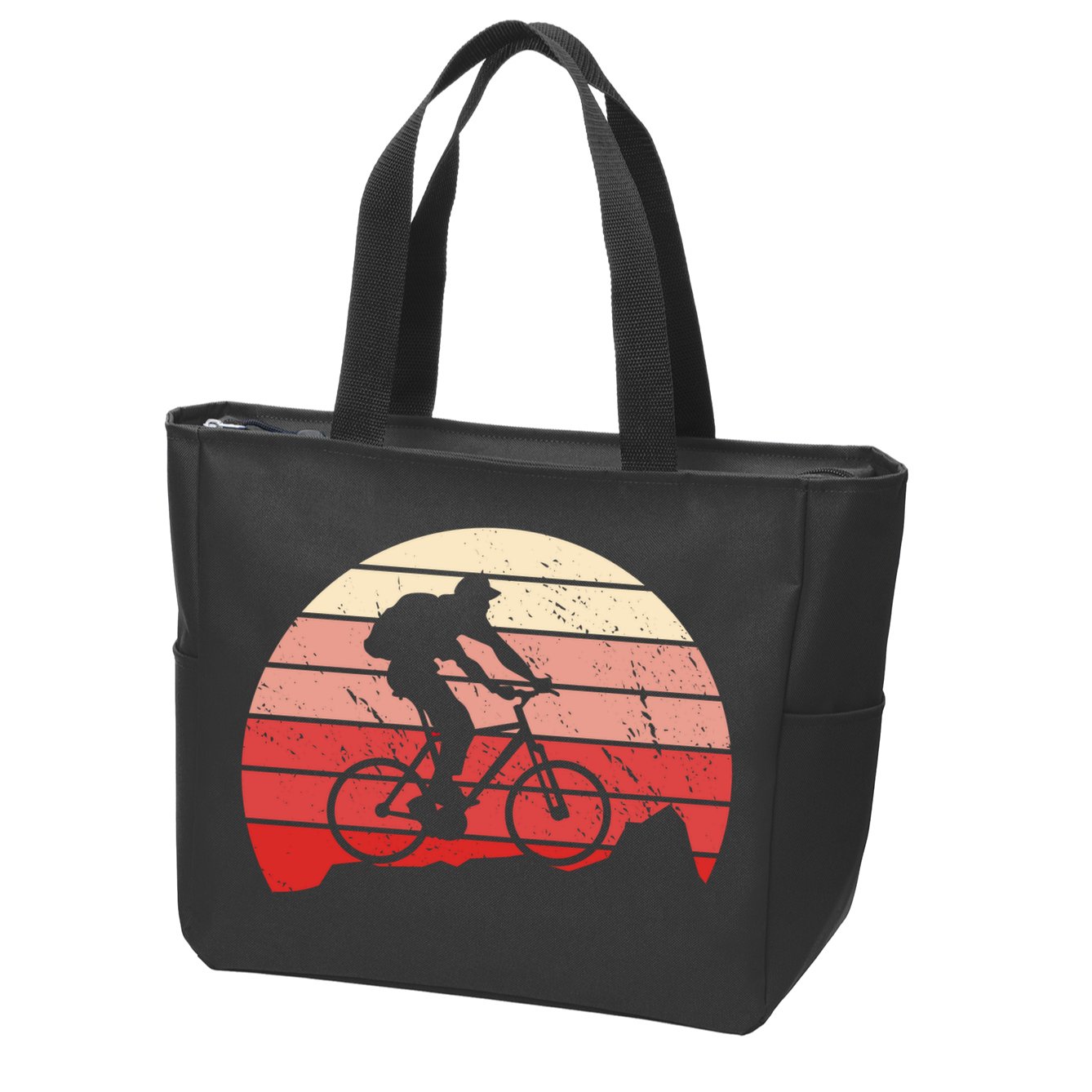 Mountain Bike Retro Zip Tote Bag