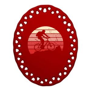 Mountain Bike Retro Ceramic Oval Ornament