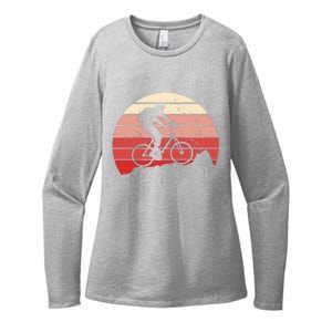 Mountain Bike Retro Womens CVC Long Sleeve Shirt