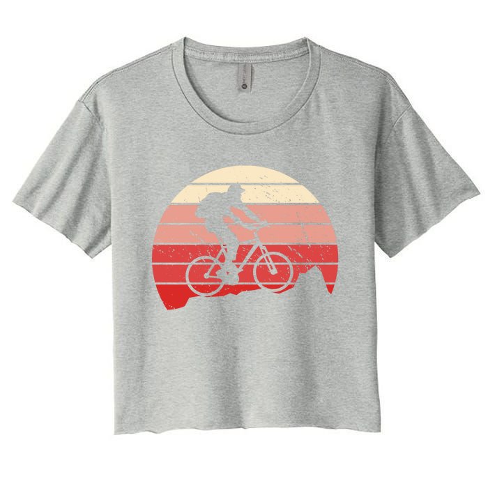 Mountain Bike Retro Women's Crop Top Tee