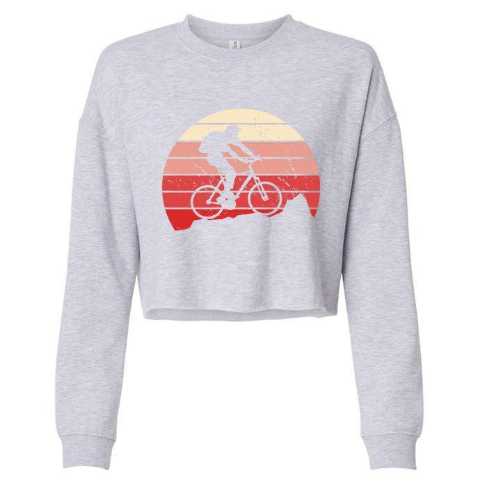 Mountain Bike Retro Cropped Pullover Crew