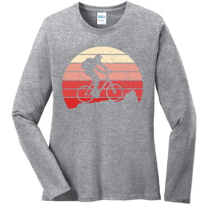 Mountain Bike Retro Ladies Long Sleeve Shirt