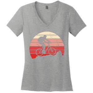 Mountain Bike Retro Women's V-Neck T-Shirt