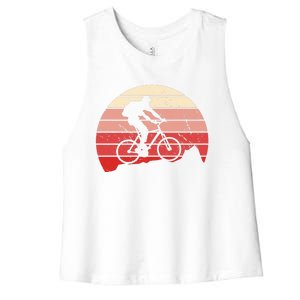 Mountain Bike Retro Women's Racerback Cropped Tank