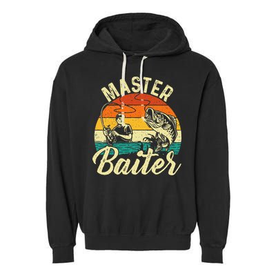 Master Baiter Retro Sunset Fishing Fish Lover Fisherman Garment-Dyed Fleece Hoodie