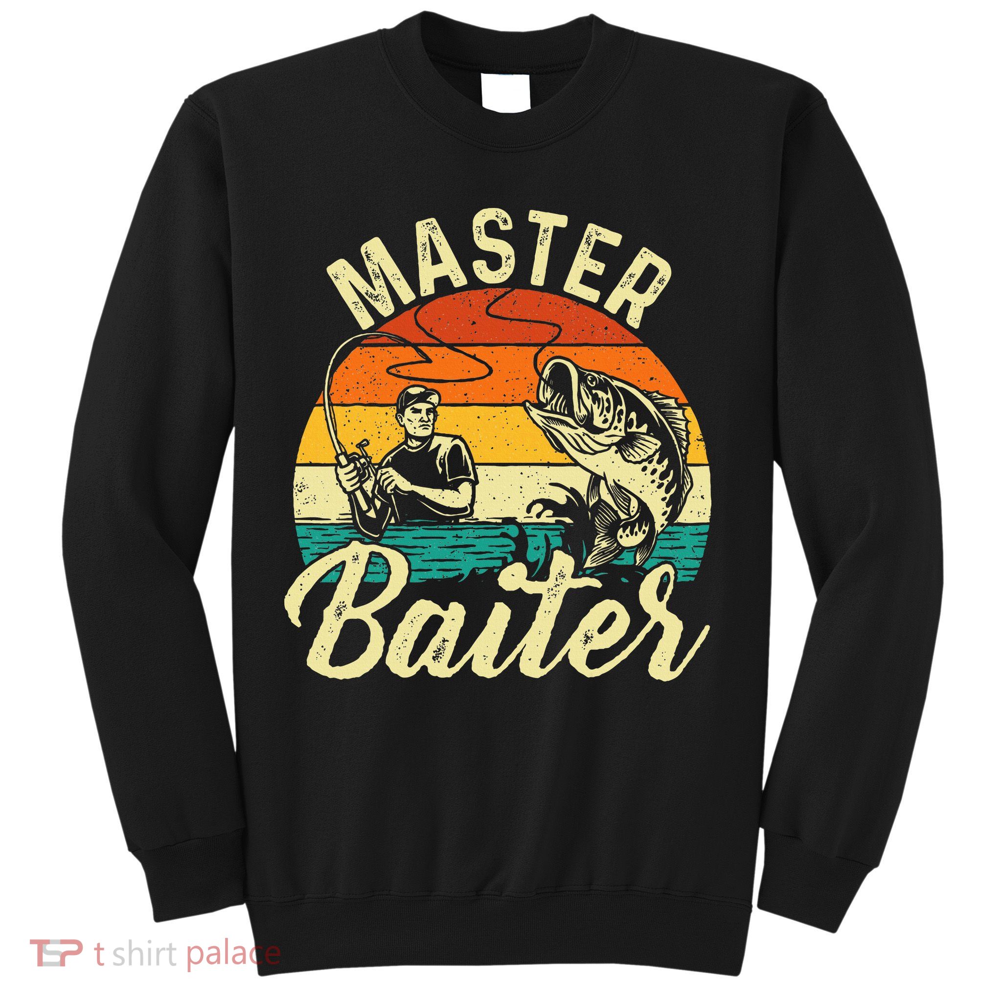 Master Baiter Retro Sunset Fishing Fish Lover Fisherman Sweatshirt