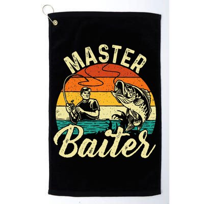 Master Baiter Retro Sunset Fishing Fish Lover Fisherman Golf Towel