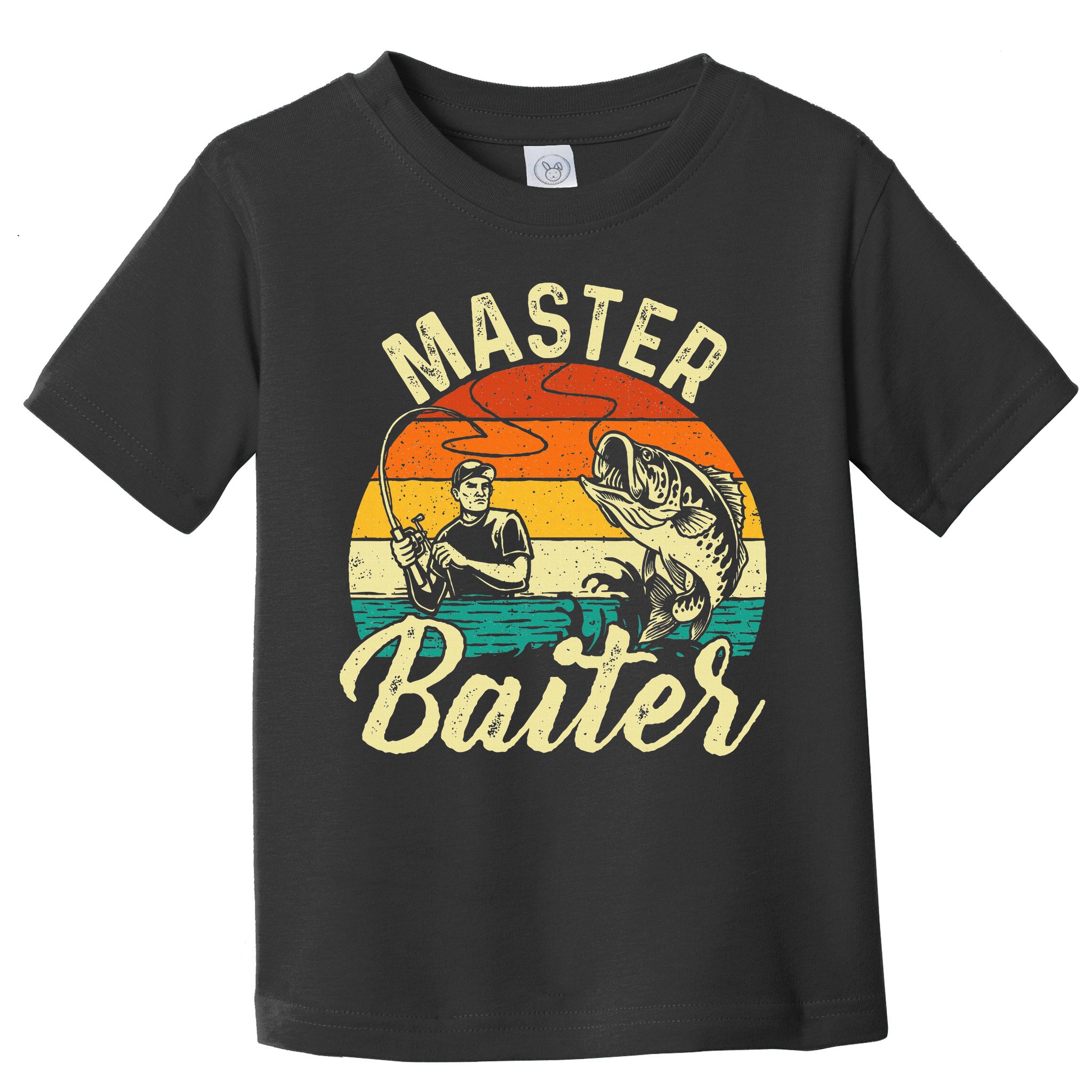 Master Baiter Retro Sunset Fishing Fish Lover Fisherman Toddler T-Shirt