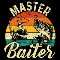 Master Baiter Retro Sunset Fishing Fish Lover Fisherman Toddler T-Shirt