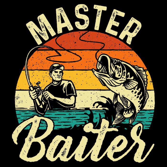 Master Baiter Retro Sunset Fishing Fish Lover Fisherman Toddler T-Shirt
