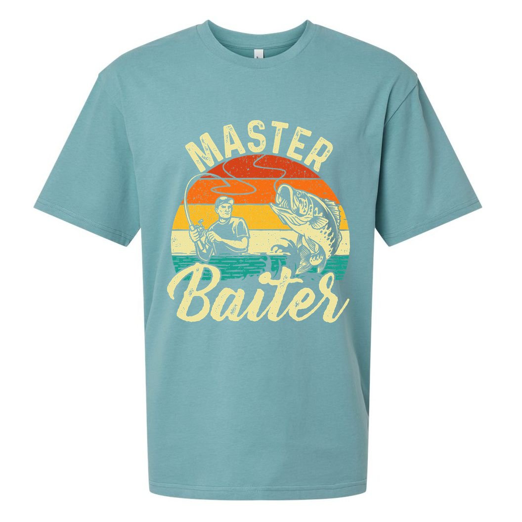 Master Baiter Retro Sunset Fishing Fish Lover Fisherman Sueded Cloud Jersey T-Shirt