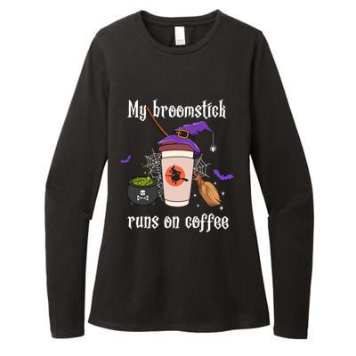 My Broomstick Runs On Coffee Gift Coffee Lover Halloween Gift Womens CVC Long Sleeve Shirt