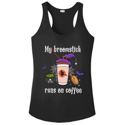 My Broomstick Runs On Coffee Gift Coffee Lover Halloween Gift Ladies PosiCharge Competitor Racerback Tank