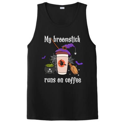 My Broomstick Runs On Coffee Gift Coffee Lover Halloween Gift PosiCharge Competitor Tank