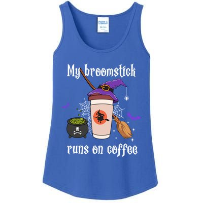 My Broomstick Runs On Coffee Gift Coffee Lover Halloween Gift Ladies Essential Tank