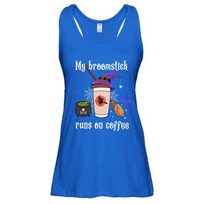 My Broomstick Runs On Coffee Gift Coffee Lover Halloween Gift Ladies Essential Flowy Tank