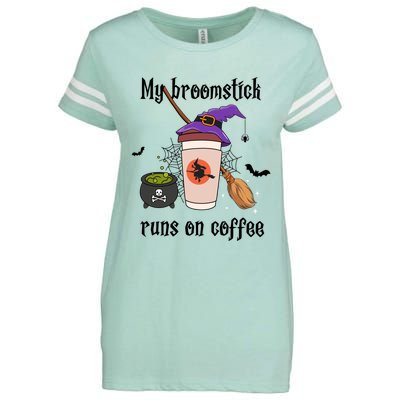 My Broomstick Runs On Coffee Gift Coffee Lover Halloween Meaningful Gift Enza Ladies Jersey Football T-Shirt