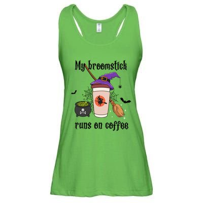 My Broomstick Runs On Coffee Gift Coffee Lover Halloween Meaningful Gift Ladies Essential Flowy Tank