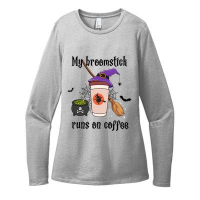 My Broomstick Runs On Coffee Gift Coffee Lover Halloween Meaningful Gift Womens CVC Long Sleeve Shirt