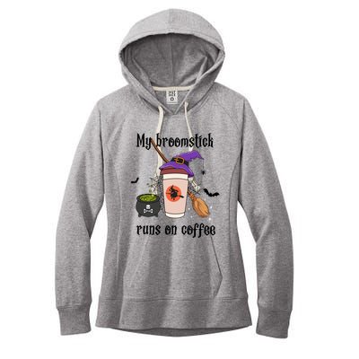 My Broomstick Runs On Coffee Gift Coffee Lover Halloween Meaningful Gift Women's Fleece Hoodie