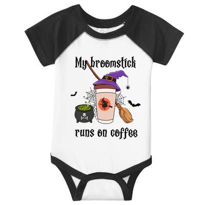 My Broomstick Runs On Coffee Gift Coffee Lover Halloween Meaningful Gift Infant Baby Jersey Bodysuit