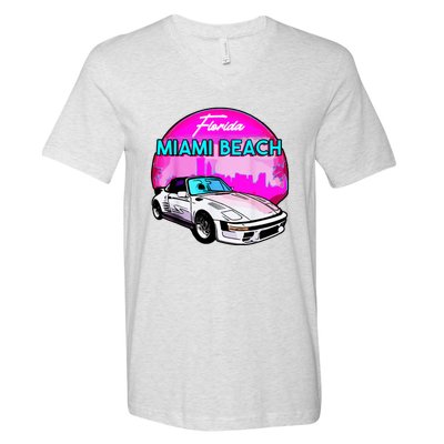 Miami Beach Road Trip Tee | Explore Florida's Iconic Coastline V-Neck T-Shirt