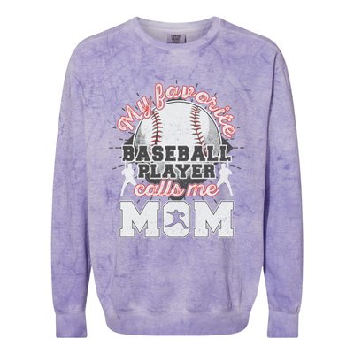 Mom Baseball Softball Game Fan Sports Favorite Player Colorblast Crewneck Sweatshirt