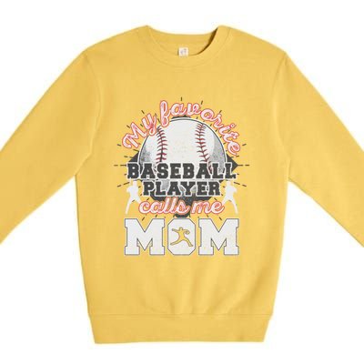 Mom Baseball Softball Game Fan Sports Favorite Player Premium Crewneck Sweatshirt