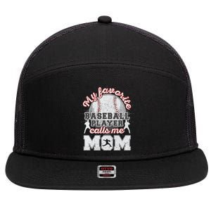 Mom Baseball Softball Game Fan Sports Favorite Player 7 Panel Mesh Trucker Snapback Hat