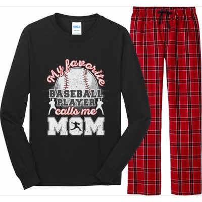 Mom Baseball Softball Game Fan Sports Favorite Player Long Sleeve Pajama Set