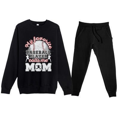 Mom Baseball Softball Game Fan Sports Favorite Player Premium Crewneck Sweatsuit Set