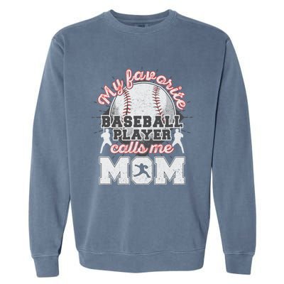 Mom Baseball Softball Game Fan Sports Favorite Player Garment-Dyed Sweatshirt