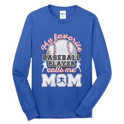 Mom Baseball Softball Game Fan Sports Favorite Player Tall Long Sleeve T-Shirt