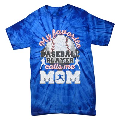 Mom Baseball Softball Game Fan Sports Favorite Player Tie-Dye T-Shirt