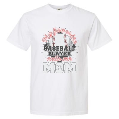 Mom Baseball Softball Game Fan Sports Favorite Player Garment-Dyed Heavyweight T-Shirt