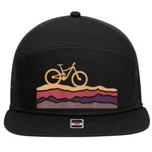 Mountain Bike Southwestern Boho Dessert Mtb 7 Panel Mesh Trucker Snapback Hat