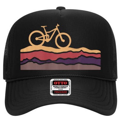 Mountain Bike Southwestern Boho Dessert Mtb High Crown Mesh Back Trucker Hat