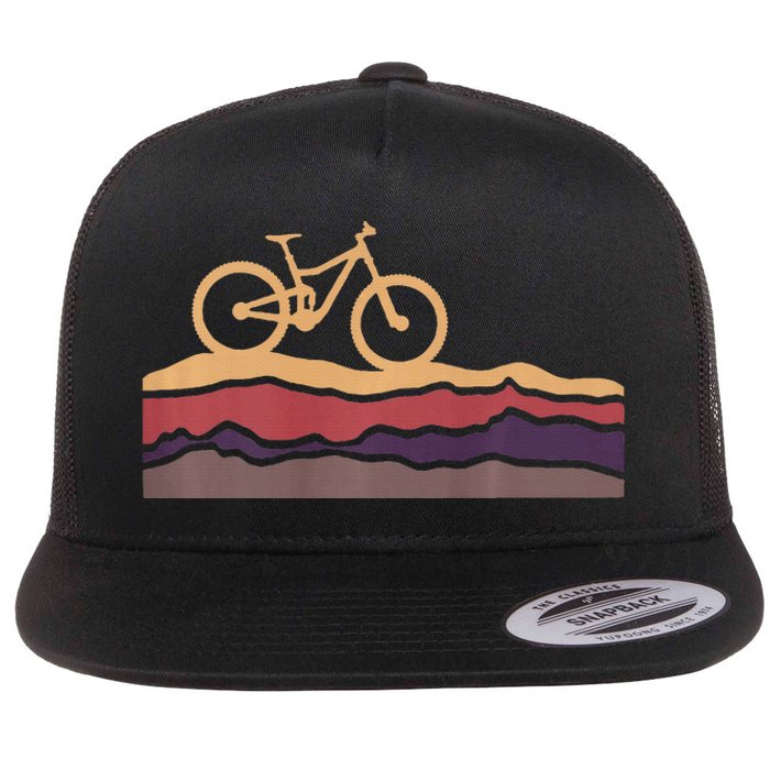 Mountain Bike Southwestern Boho Dessert Mtb Flat Bill Trucker Hat