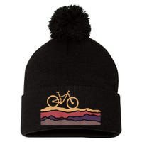 Mountain Bike Southwestern Boho Dessert Mtb Pom Pom 12in Knit Beanie