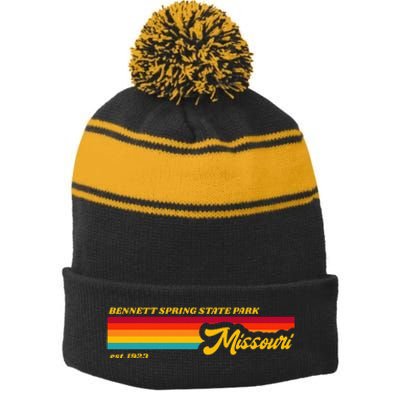 Missouri Bennett Spring State Park Stripe Pom Pom Beanie