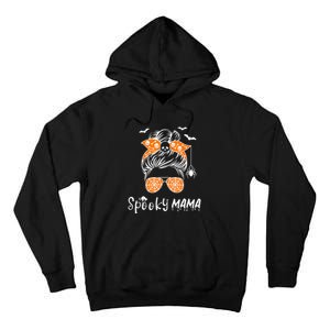 Messy Bun Spooky Mama Mom Funny Halloween Costume Skull Tall Hoodie