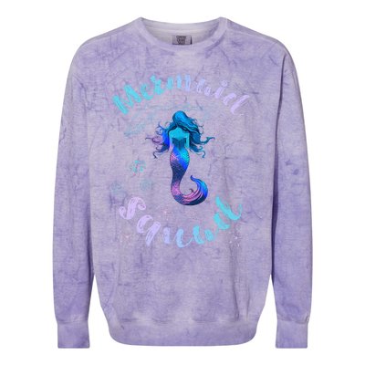 Mermaid Birthday Squad Party Matching Colorblast Crewneck Sweatshirt